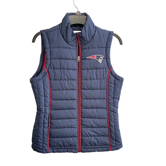 NFL Team Apparel Jackets & Blazers - NFL Women's Navy Vest with Red Trim and Team Logo